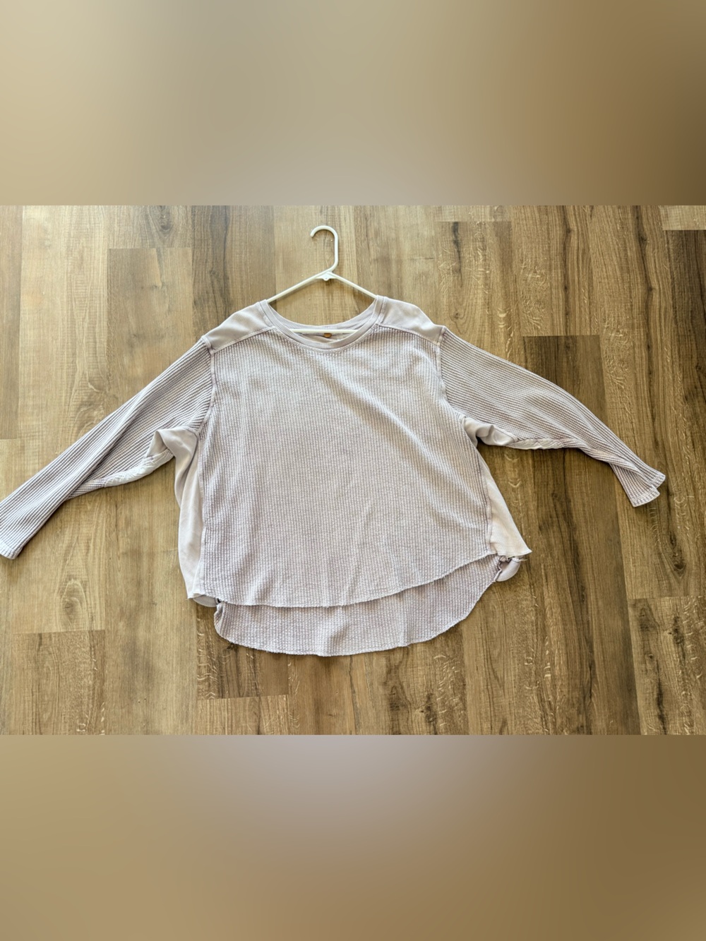Free People Dusty Mauve Waffle Thermal Top